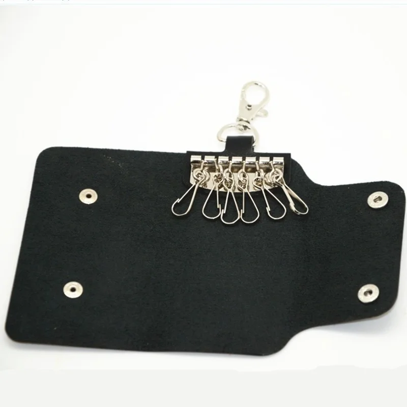 

Solid Color PU Leather Key Wallets Candy Color Key Bag Large Capacity Key Holder Gift for Friends Business Supplies