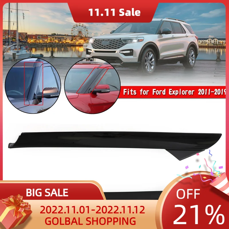 

Artudatech Left+Right Pair Side Windshield Outer Trim Molding For Ford Explorer 2011-2019 Car Accessories