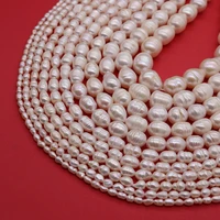 natural freshwater pearl rice shape bead grade a 4 11mm high brightness with thread pearl charm diy bracelet necklace accessorie