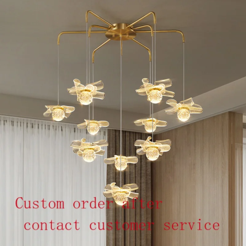 

Copper light luxury chandelier living room lamp modern simple restaurant bar lamp design smart lamps 2022 new