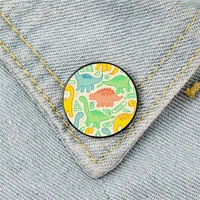 dinosaur party pattern printed pin custom funny brooches shirt lapel bag cute badge cartoon enamel pins for lover girl friends