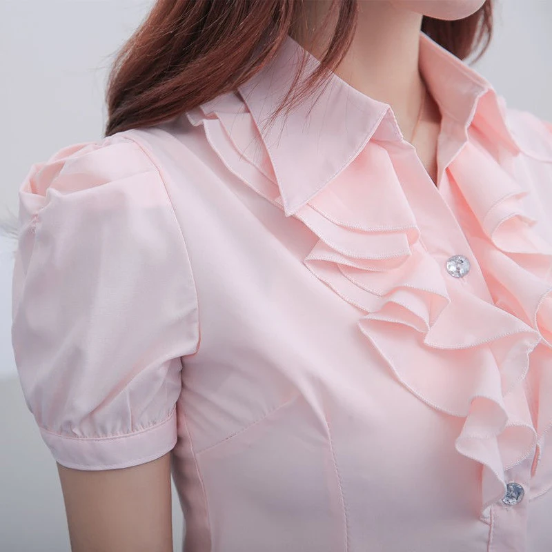 Женские Милые шифоновые блузки топ больших размеров Корейская Сексуальная