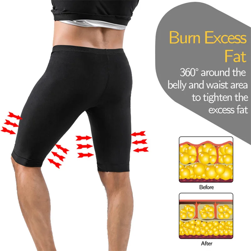 NINGMI Men Body Shaper Slimming Pants Man Sauna Pants Waist Trainer Suana Shaperwear Legging Pants Fittness Sweat Pants