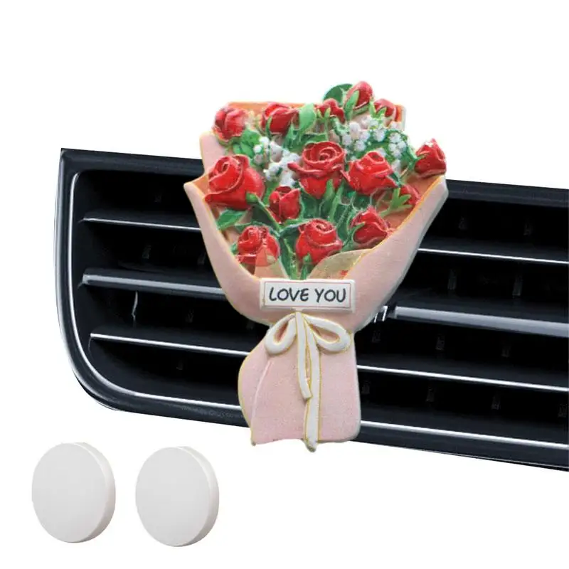 

Flower Air Freshener Flower Bouquet Fragrance Diffusers Car Vent Clip Relieve Eye Fatigue Air Conditioning Outlet Clips With 2