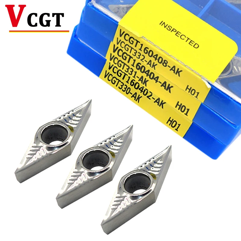 

High Quality VCGT160402 VCGT160404 VCGT160408 AK H01 Internal Turning Tool Aluminum Inserts CNC Lathe Tools VCGT Cutter Blade