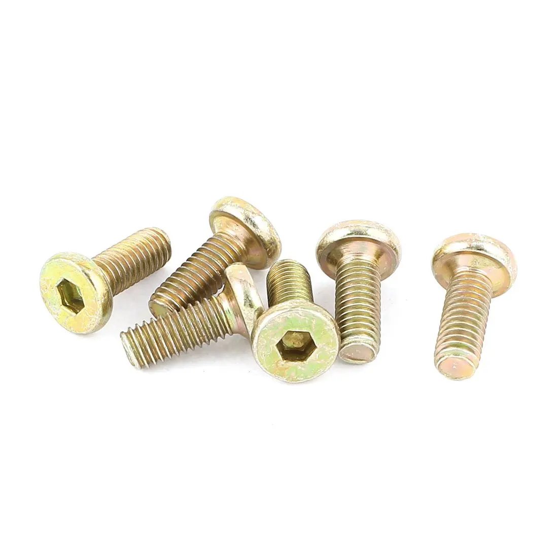 

M6 x 15mm Threaded Hex Socket Head Cap Screws Bolts Bronze Tone 6 Pcs