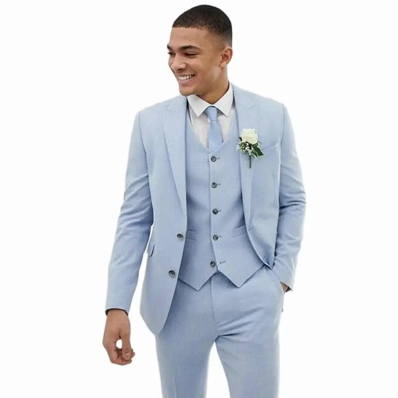 Blazer Sets Wedding Men Suits Slim Fit Groom Wear Tuxedos Coat Dinner  Prom Evening Dress 3 Pcs(Jacket+Pants+Vest)