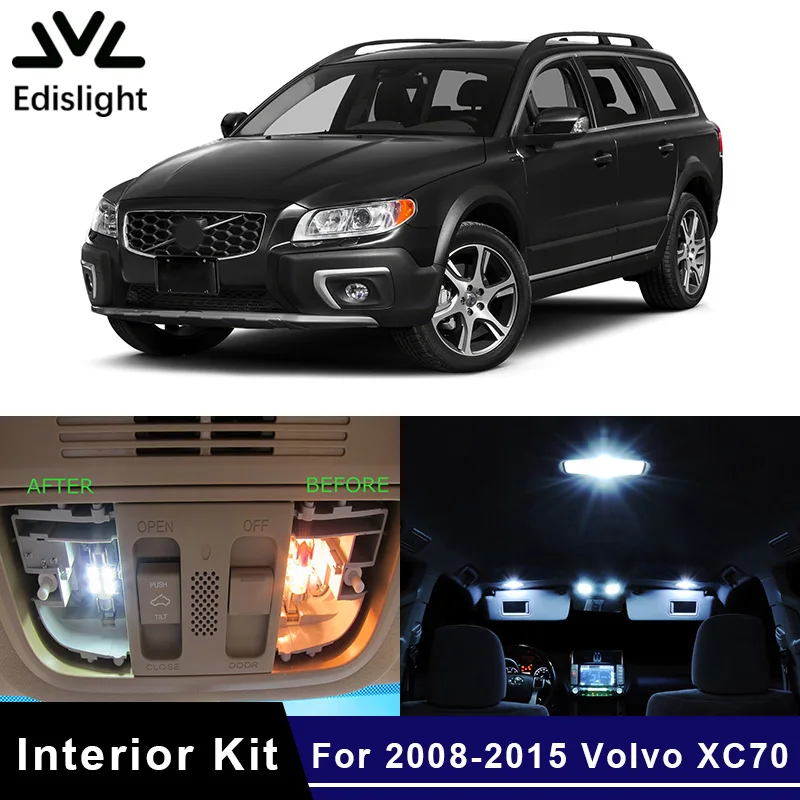 

16Pcs No Error White Canbus LED Lamp Car Bulbs Interior Package Kit for 2008-2015 Volvo XC70 Map Dome Door Plate Light