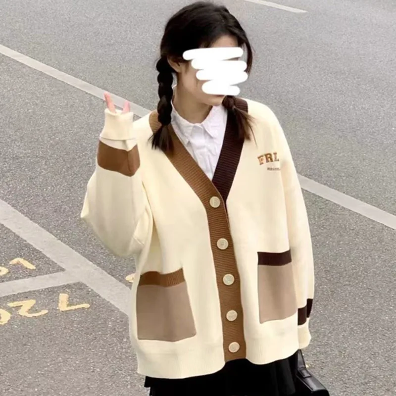 Женский кардиган с длинным рукавом свободный трикотажный большого размера 4XL