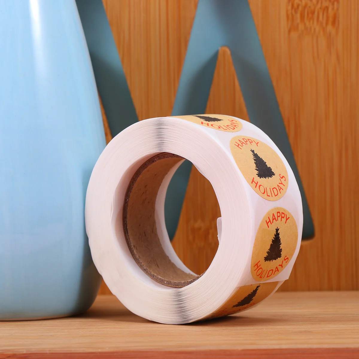 

Stickers Christmas Sticker Gift Self Holidayadhesive Seal Wrapping Label Packing Round Baking Envelope Merry Personalised Candy