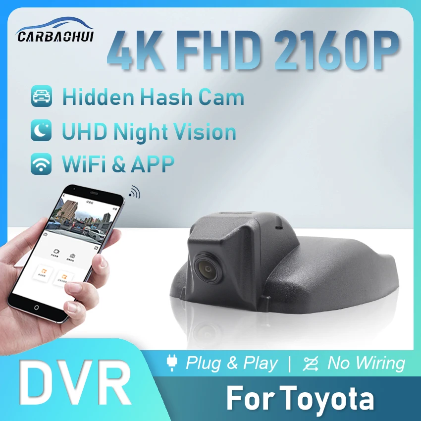 Автомобильный видеорегистратор 4K 2160P с высоким разрешением для Toyota Camry RAV4 Harrier Levin