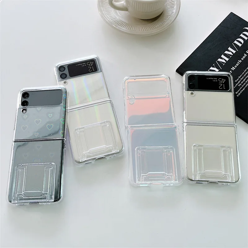 

Conjoined Stand Colorful Sticker Phone Case for Samsung Galaxy Z Flip 3 Z Flip 4 Hard PC Back Cover for ZFlip3 ZFlip4 Case Shell