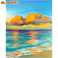 ruopoty modern paint by numbers for adults coloring by numbers seascape home decors gift picture drawing paint kit diy crafts