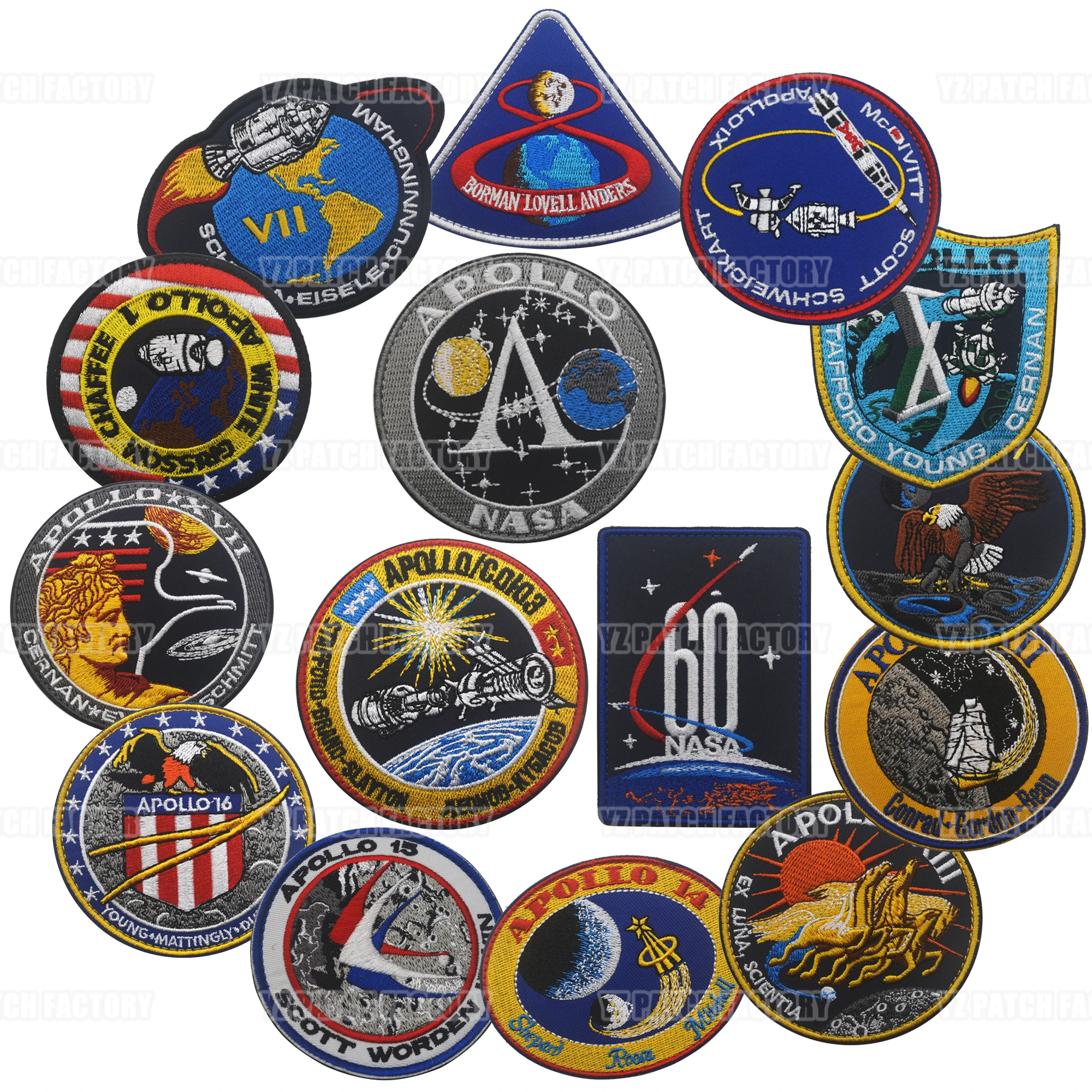 Винтажные оригинальные эмблемы Apollo 11 Voyager патч-коллаж США набор аппликаций Mission 1 7