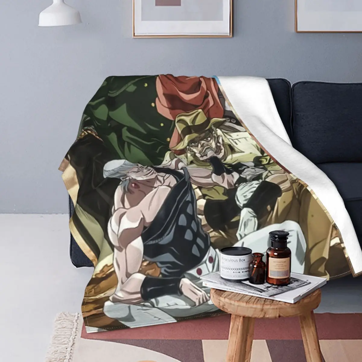 

Wamuu Joestar Joseph Blankets Jojo's Bizarre Adventure Plush Throw Blanket Home Couch Portable Soft Warm Bedspreads