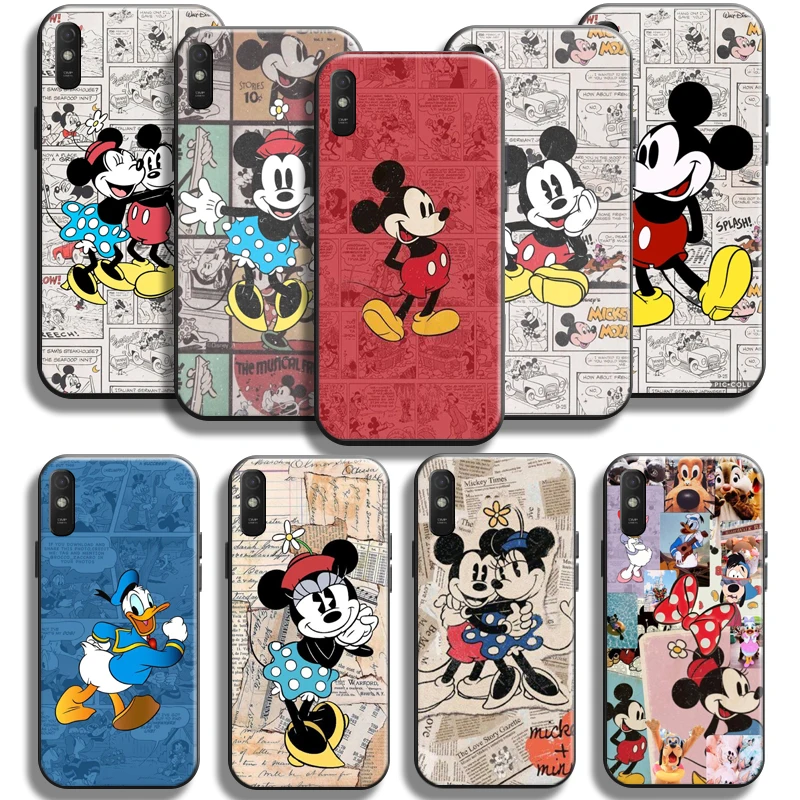 

Cartoon Duck Mickey Minnie Mouse Phone Case For Xiaomi Redmi 9A 9AT Soft Funda TPU Liquid Silicon Silicone Cover Coque Back