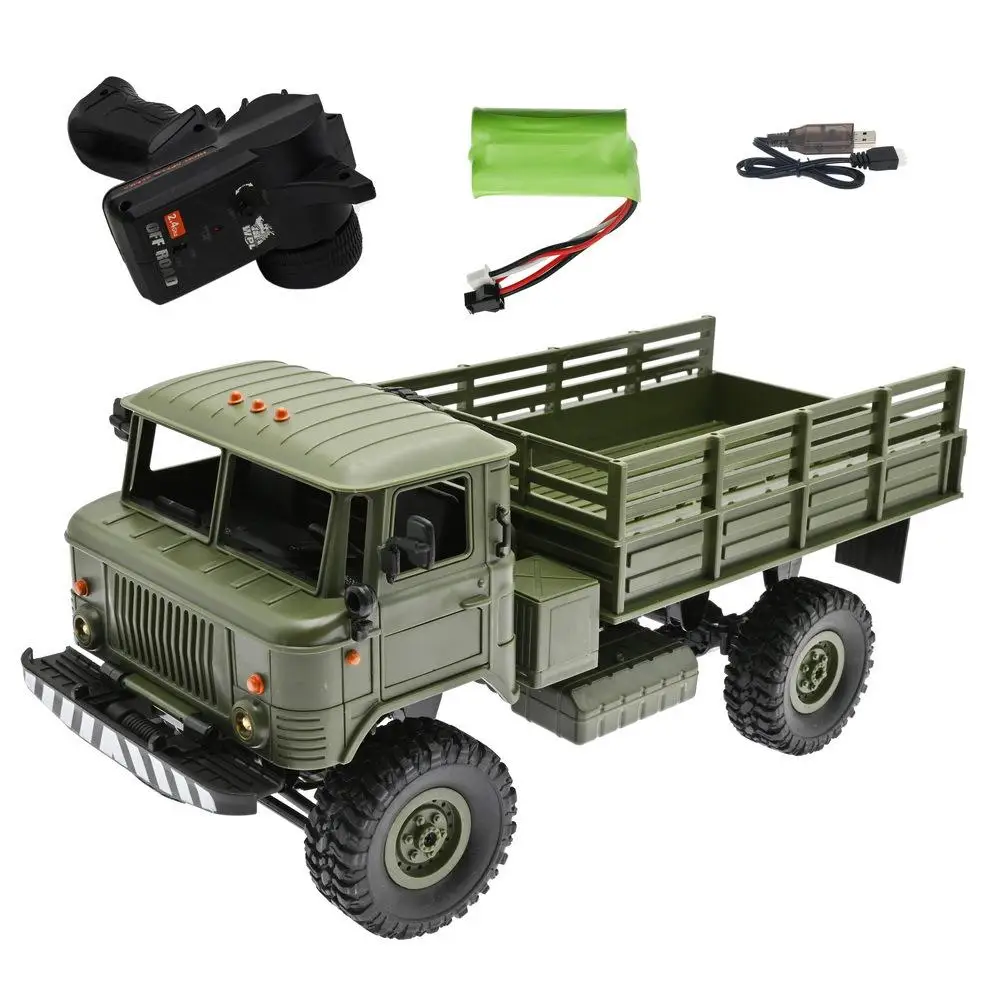 

1/16 Full Scale 2.g Remote Control Car Wpl B-24 Camouflage Truck Gaz-66v Remote Control Car Toys For Boys Gifts