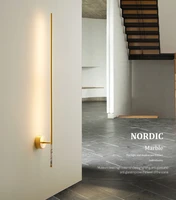 IWP Postmodern Copper Marble Wall Light long LED Atmosphere Lamp Indoor Decor Sconce For Loft Living Room Bedroom Stair Light
