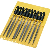 10pcsset needle file hardened strength steel for jeweler wood carving craft metal glass stone woodworking sanding hand tools
