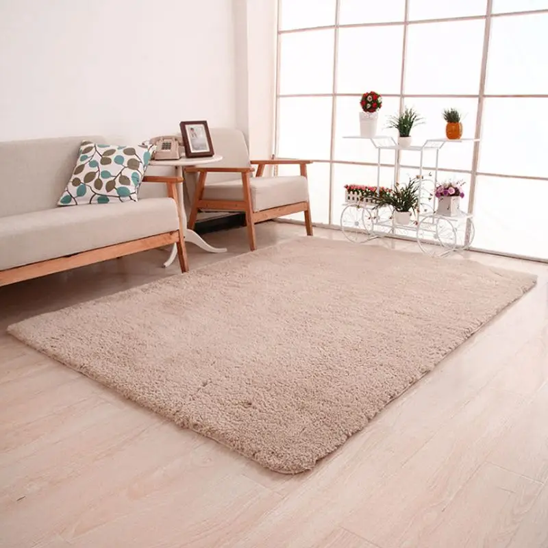 

652F Modern Non Slip Area Rug Floor Mat Square Long Soft Plush Fluffy Carpet Living Room Bedroom Home Decor