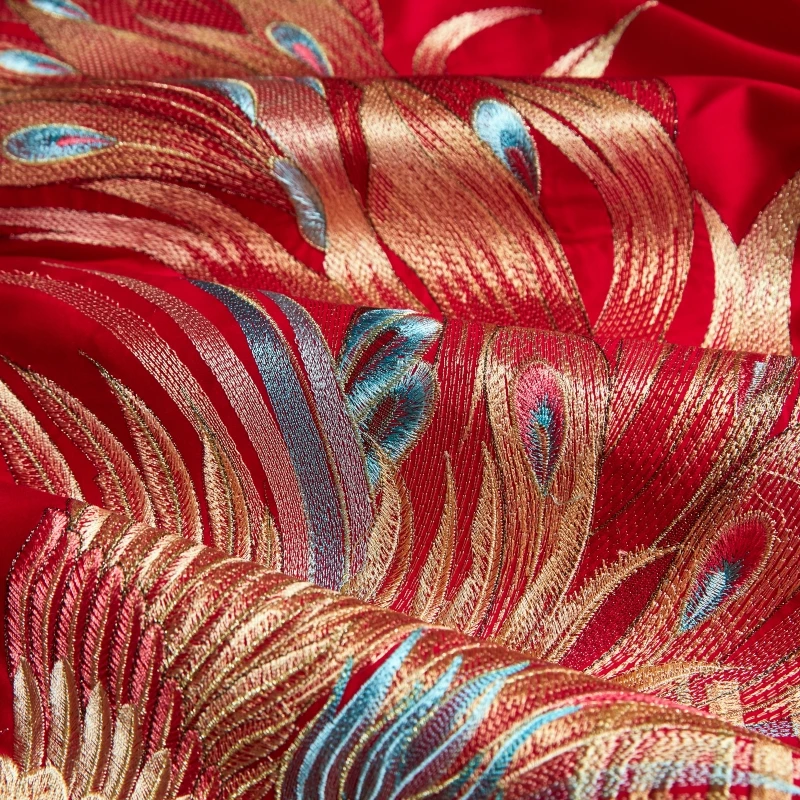 Китайский свадебный комплект постельного белья роскошные золотые кисточки