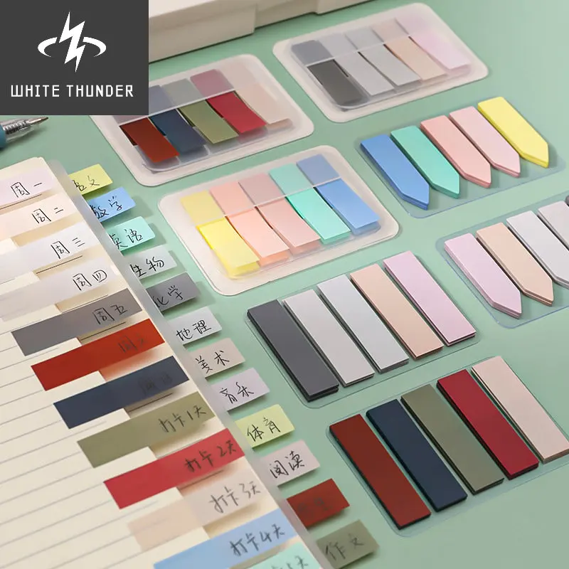 

100 Sheets Morandi Color Sticky Notes Memo Pad Self Adhesive Bookmark Memo Sticker School Office Stationery Supplies