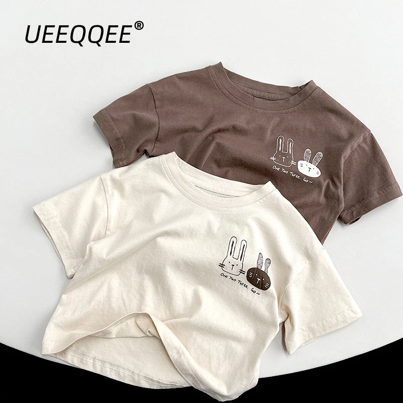 

Cotton 2023 Summer School Children T-Shirts Casual Little Boys Girls Tshirts Short Sleeve Toddler Top Tees Kids Clothes For 2-8Y