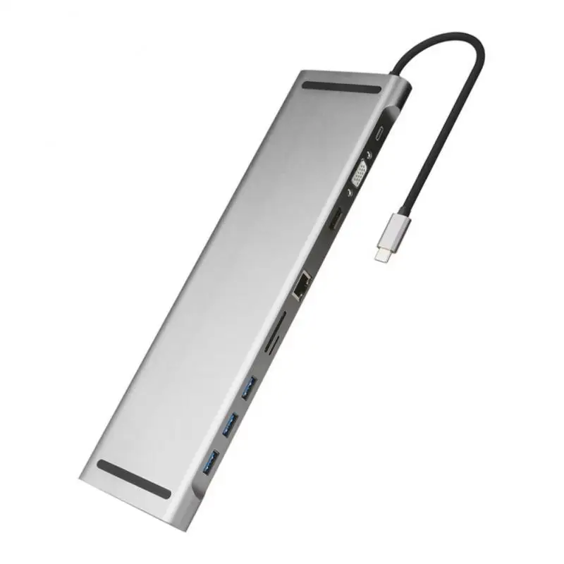 

10 In 1 3.0 USB HUB Docking Stations Adapter Splitter USB Type C HDMI RJ45 VGA Multi-port USB Hubs For Notebook Macbook Laptop