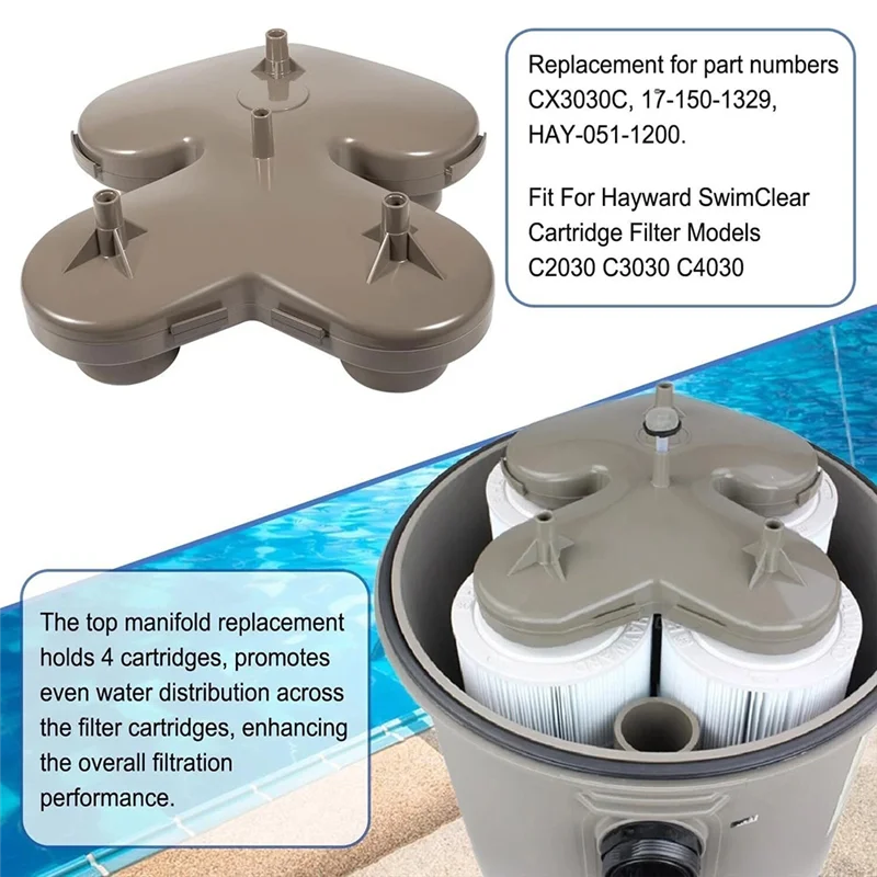Фото BAAM-CX3030C Замена верхнего коллектора (17-150-1329) для Hayward Swimclear C2030 C3030 C4030 Фильтр HAY-051-1200 №2