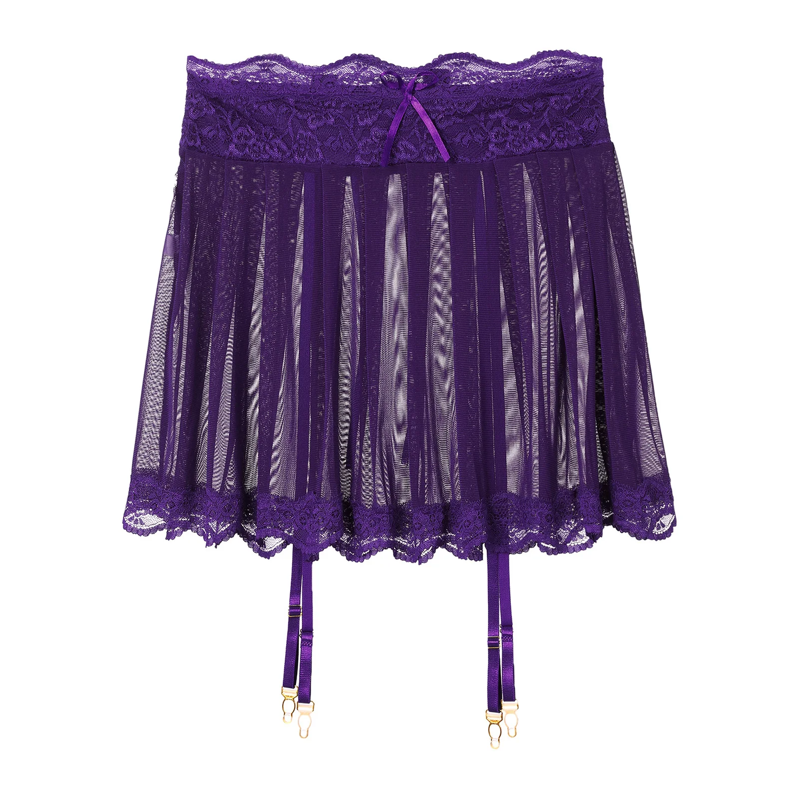 

Мини-юбка Мужская Прозрачная кружевная с оборками на спине