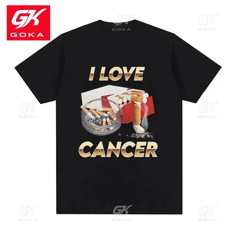 Хлопковая футболка I Love Cancer Meme, женские модные футболки в стиле ретро, летние повседневные большие мужские топы с короткими рукавами, уличная одежда, футболки