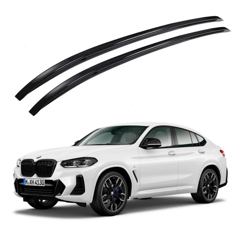 Фото Багажник на крышу из алюминиевого сплава для BMW X4 G02 2019-2024, рельсы, багажник, багажник, верхняя поперечина, рельсовые коробки, аксессуары №1