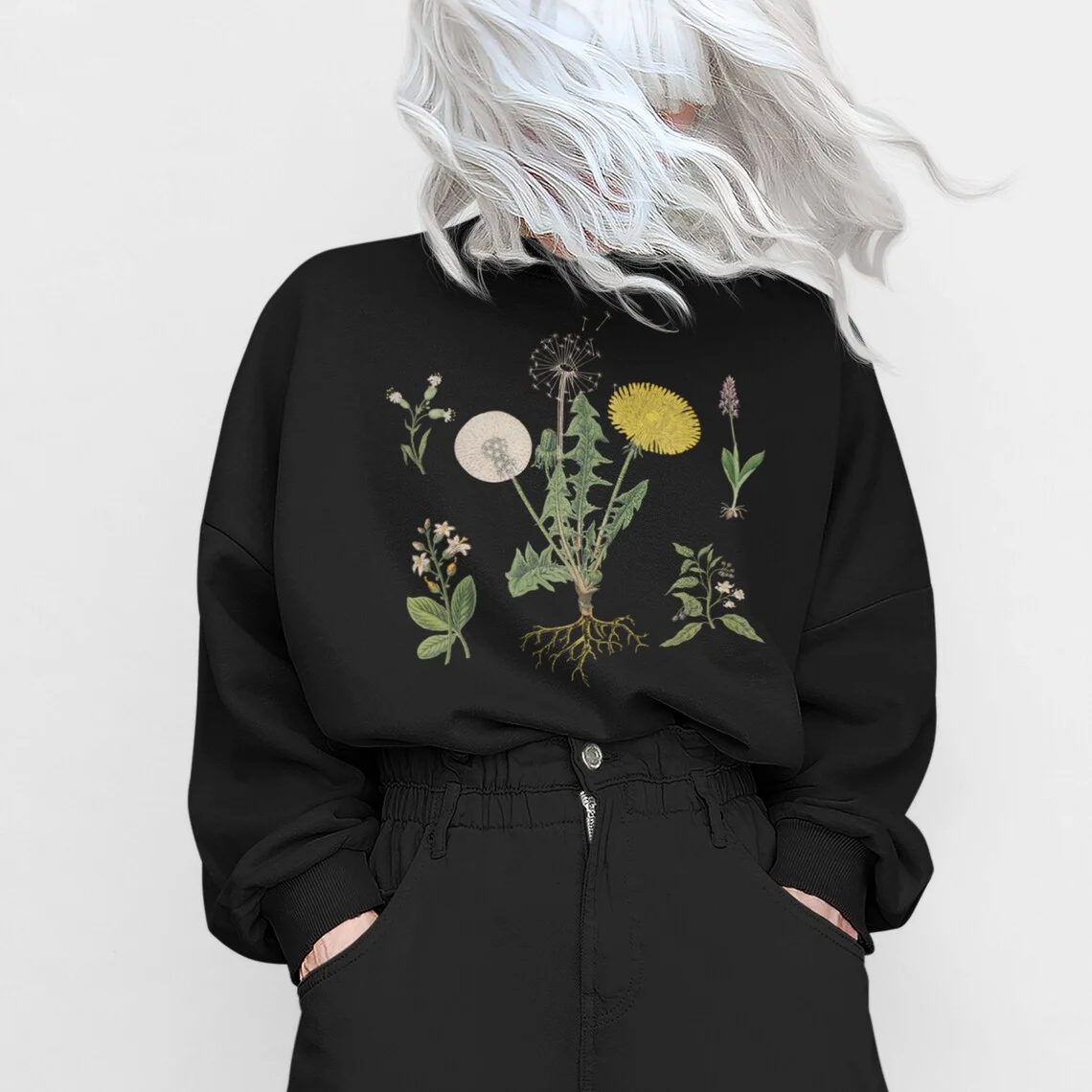 

Botanical Dandelion Cottagecore sweatshirt graphic Clothing Vintage Garden Floral Nature Farmhouse Plants vintage party tops
