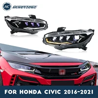 hcmotionz led headlights 10th gen 2016 2021 for honda civic purple star diamond animation sequential car front lamps