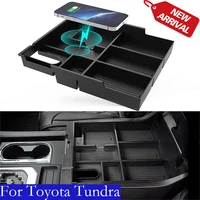 car wireless charger for toyota tundra accessories 2014 2020 2021 2019 2018 2017 2016 2015 center console organizer tray