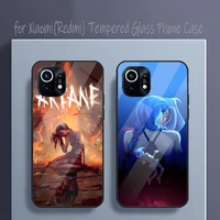 arcane jinx phone case tempered glass for redmi k20 k30 k40 k50 proplus 9 9a 9t note10 11 t s pro poco f2 x3 nfc cover
