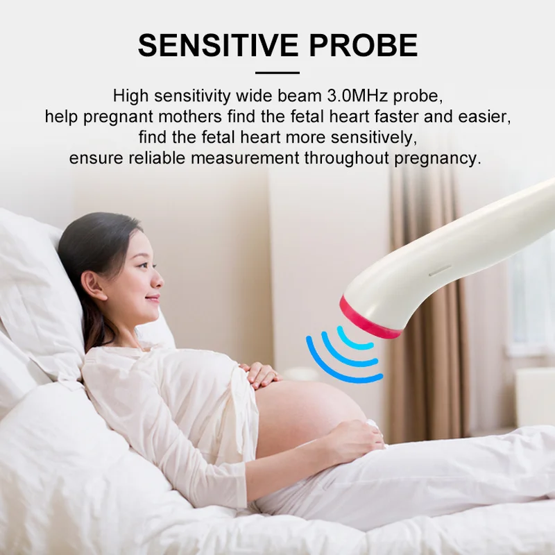 2022 New Upgrade Dual Mode Digital Curve 3.0MHz Ultrasound Fetal Doppler Baby Heart Beat Pregnant Infant Rate Monitor |