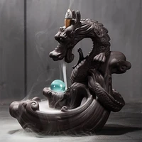 creative dragon incense burner backflow smoke waterfall incense cones censer smoke cascade aroma diffuser household products