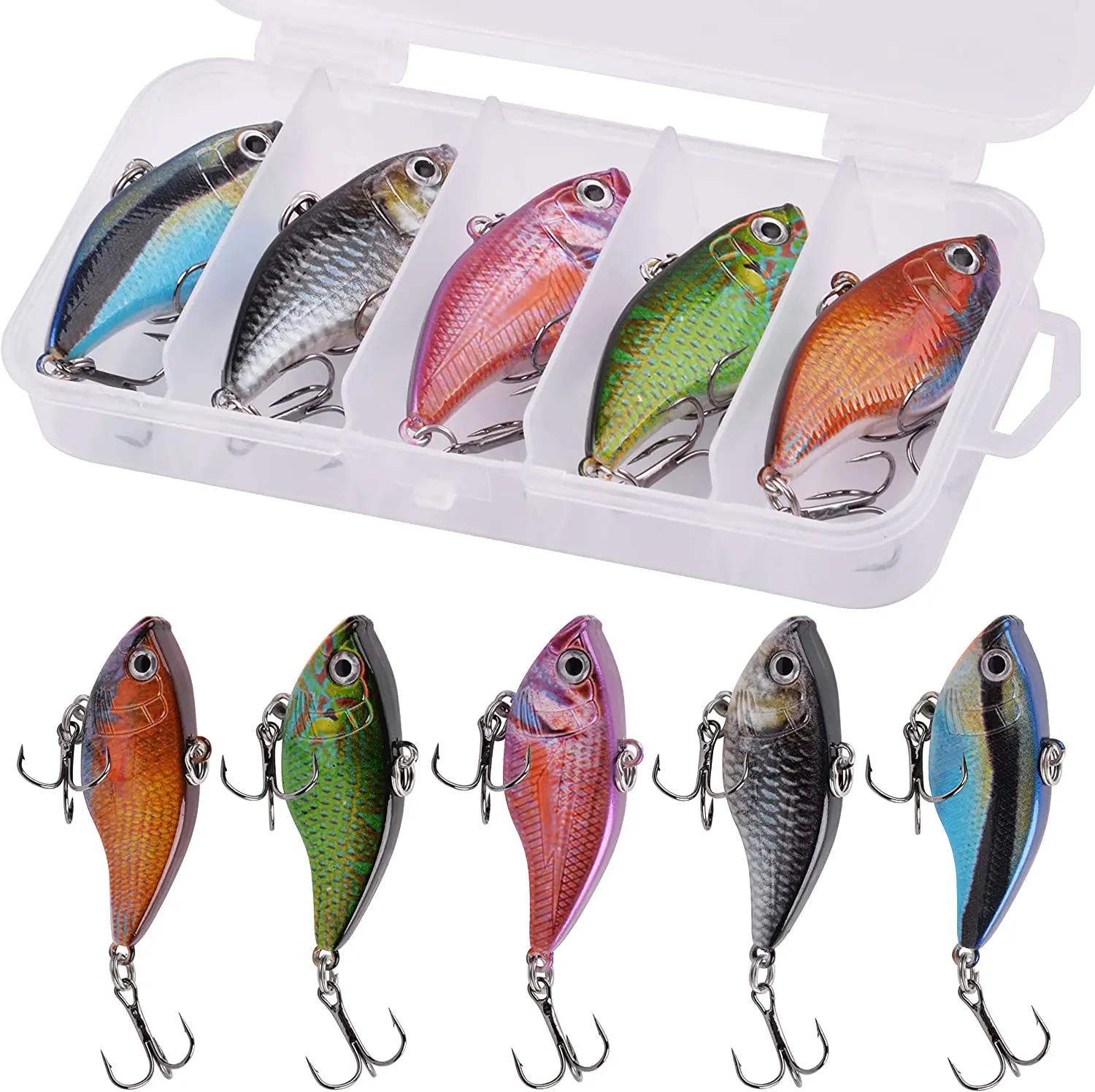 

5 шт., рыболовные приманки с крючком, 5 шт.