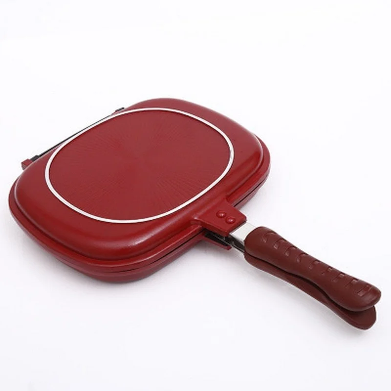 

1Pc Dubbelzijdig Grill Koekenpan Vierkante Vorm Non-stick Pan Bakken Steak Koekenpan Pannen 28Cm Keuken Koken Gereedschap