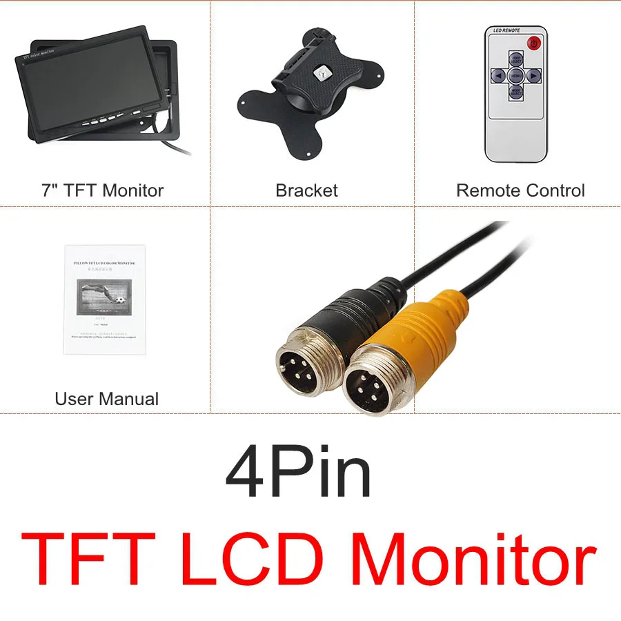 

SMALUCK DC12V-24V 7-дюймовый TFT LCD монитор для автомобиля с поддержкой CVBS и 2 видеовходами для камеры заднего вида и камеры видеонаблюдения