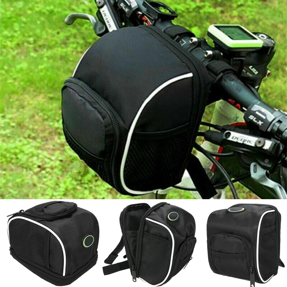 

Accessory Oxford Strip 1pc Zipper Pannier Bag Cycling Bike Cloth Tube Reflective Bags Front Basket Safety Rack Handlebar Bicycle