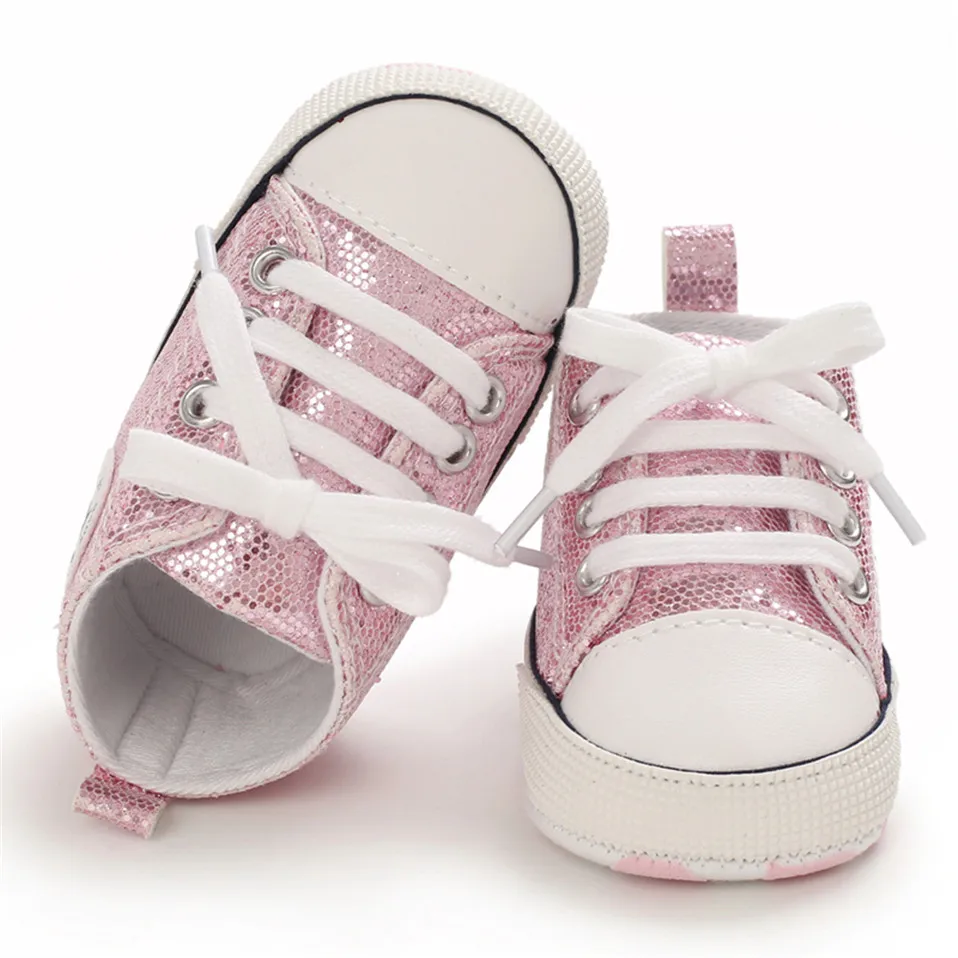 

Baby Shining Shoes For Newborn Canvas Spring Autumn Baby Boys Girls Anti- Slip Infant Toddler