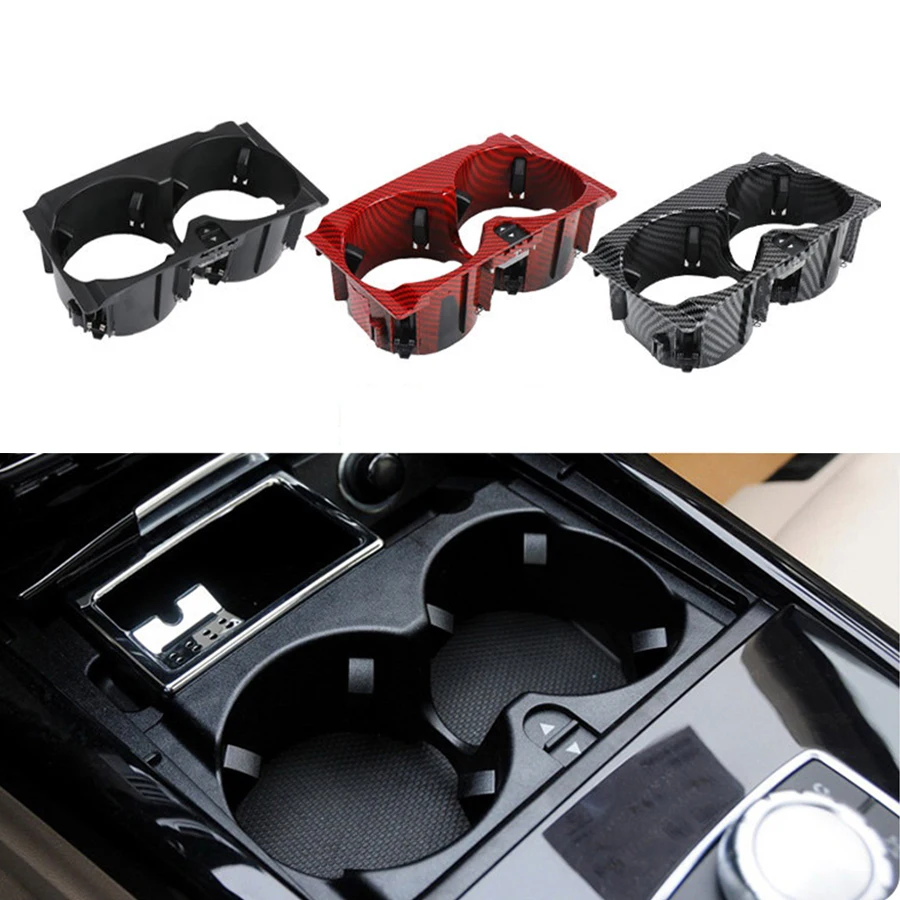 

Car Centre Console Drink Cup Holder Carbon Fiber For Mercedes Benz E-Class W212 09-15 2126800110 Black Red