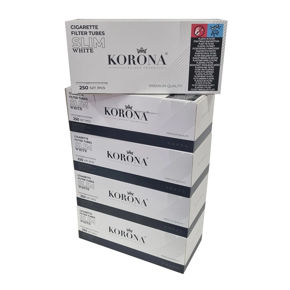 Комплект гильзы для сигарет &quotKorona" Slim White Filter 5х250шт. |