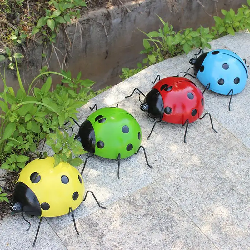 

Ladybug Wall Decor Metal Garden Decor For Outside Cute Handmade Ladybugs For Backyard Garden Lawn Porch Outdoor Ladybug Decor