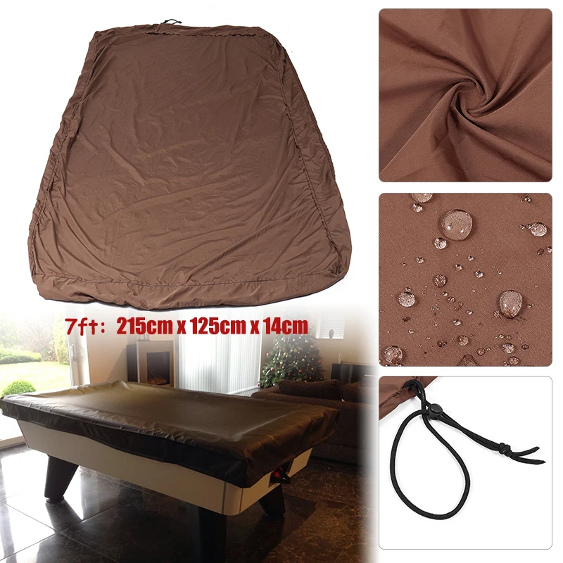 

7ft Billiard Table Cover 215*125*14cm Waterproof Dustproof Mildew Resistant Cover Snooker Protector With Locking Rope