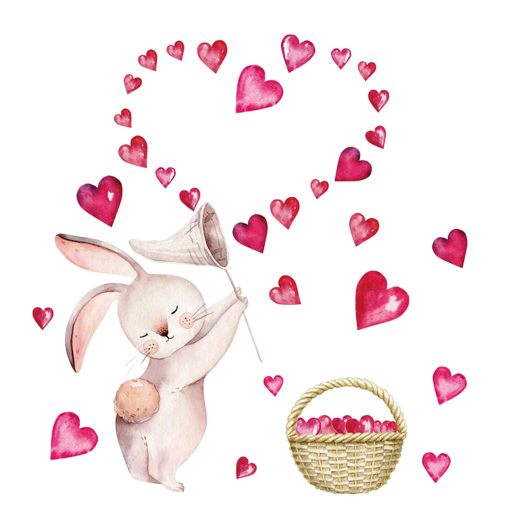 

Stickers Easter Wall Luminous Glowthe Dark Window Decal Nursery Rabbit Playroom Glowing Decor Party Cling Wallpaper Bunny