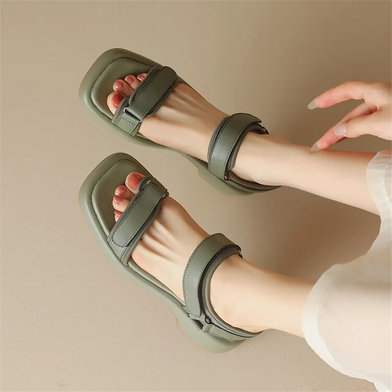 

New Summer Sandals Women 2023 Fashion Thick Sole Sandals Casual Square Toe Sandals Shoes for Women Chunky Heel Platform Shoes