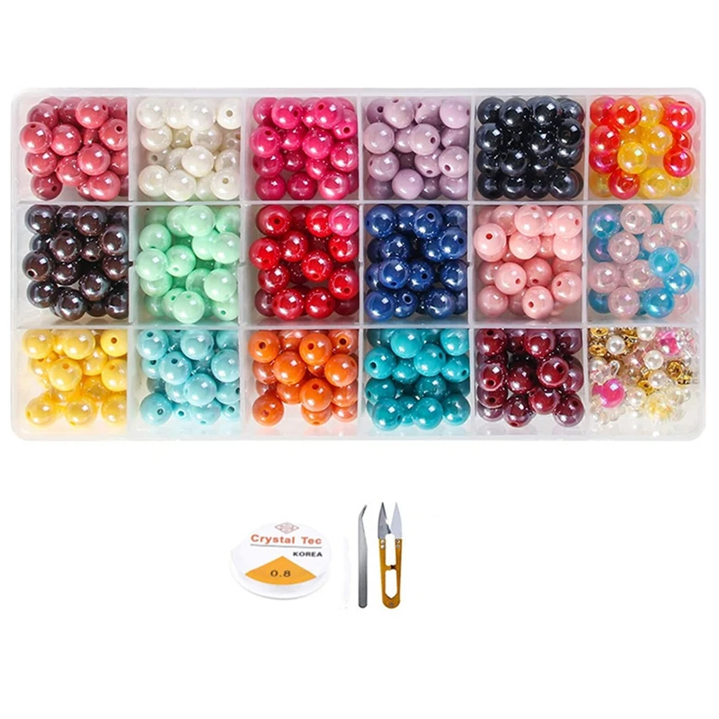 

15 Color 6mm Lampwork Beads Handcrafted Bracelet Beads Bulk for Summer Beading